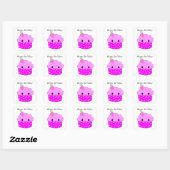 Paarse Cupcake Gelukkig Verjaardag Vierkante Sticker (Vel)