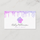 Paarse cupcake Glitter Drift bakkerij Chef Pastry Visitekaartje (Voorkant)