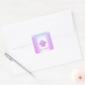 Paarse cupcake glitter druppelt moderne meisjesnaa vierkante sticker (Envelop)
