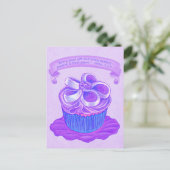 Paarse Cupcake~Good Gift ScriptBriefkaart Briefkaart (Staand voorkant)