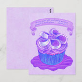 Paarse Cupcake~Good Gift ScriptBriefkaart Briefkaart (Voorkant / Achterkant)