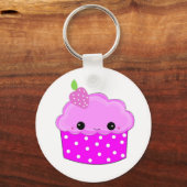 Paarse Cupcake met Glazuur Sleutelhanger (Voorkant)