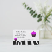 Paarse Cupcake Ontwerp Visitekaartje (Staand voorkant)
