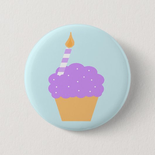 Paarse Cupcake Ronde Button 5,7 Cm (Voorkant)