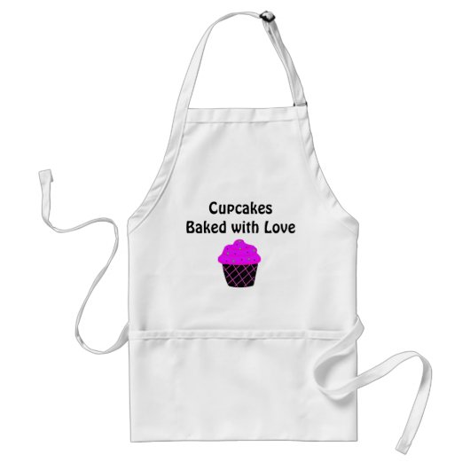 Paarse Cupcake Standaard Schort (Voorkant)