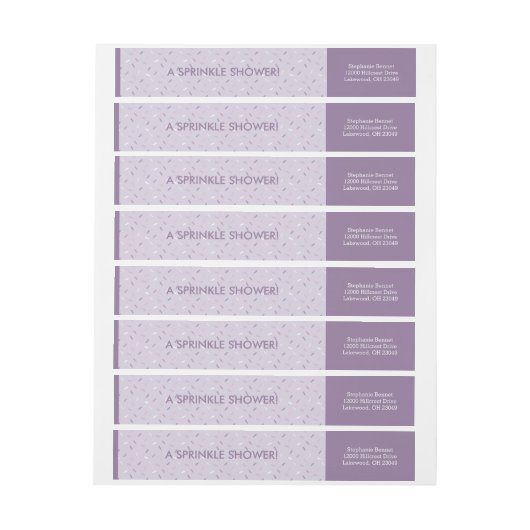 Paarse cupcake strooit wikkel rond labels (Vel)