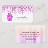 Paarse cupcake-tafelbanketbakkerij Driven Visitekaartje (Voorkant / Achterkant)