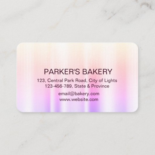 Paarse cupcake-tafelbanketbakkerij Driven Visitekaartje (Achterkant)