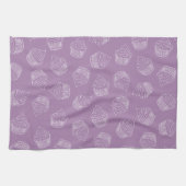 Paarse cupcake theedoek (Horizontaal)