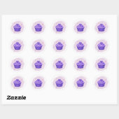 Paarse Cupcake Viering Sticker (Vel)