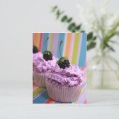 Paarse Cupcakes Briefkaart (Staand voorkant)