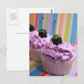 Paarse Cupcakes Briefkaart (Voorkant / Achterkant)