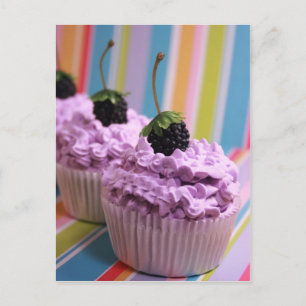Paarse Cupcakes Briefkaart