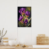 Paarse Curcuma Bloem Art Print Poster (Keuken)