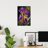 Paarse Curcuma Bloem Art Print Poster (Thuiskantoor)