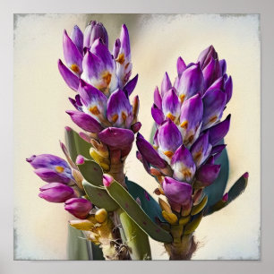 Paarse Curcuma Bloem Art Print Poster