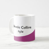 Paarse curve en wit koffiemok (Voorkant links)