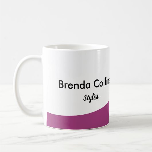 Paarse curve en wit koffiemok (Links)