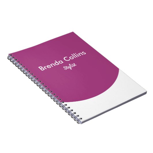 Paarse curve en wit notitieboek (Rechterzijde)