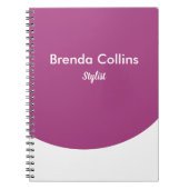 Paarse curve en wit notitieboek (Voorkant)