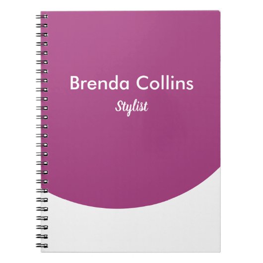 Paarse curve en wit notitieboek (Voorkant)