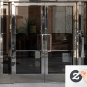 Paarse curve en wit raamsticker (Kantoordeur)