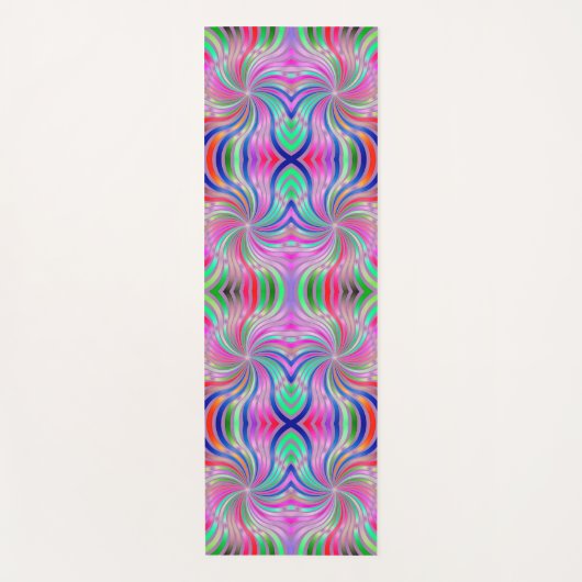 Paarse Curve Pattern Boho Yoga Mat (Voorkant)