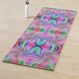 Paarse Curve Pattern Boho Yoga Mat