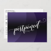 Paarse curve uitgestelde bruiloft aankondiging briefkaart (Voorkant / Achterkant)