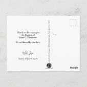 Paarse Custom Baby Doop Dank u Fotocollage Briefkaart (Achterkant)