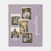 Paarse Custom Grandma Grandkid 5 Fotocollage Fleece Deken (Voorkant)