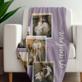 Paarse Custom Grandma Grandkid 5 Fotocollage Fleece Deken