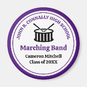 Paarse Custom High School Marching Band Keepsake Magneet (Voorkant)
