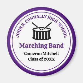 Paarse Custom High School Marching Band Keepsake Magneet