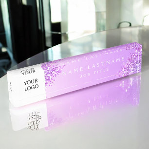 Paarse Custom Logo Executive Professional Naambordje