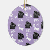 Paarse Custom Love Paw Print Hondenliefhebber Huis Keramisch Ornament (Links)