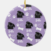 Paarse Custom Love Paw Print Hondenliefhebber Huis Keramisch Ornament (Achterkant)