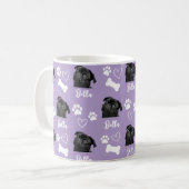 Paarse Custom Love Paw Print Hondenliefhebber Huis Koffiemok (Voorkant links)