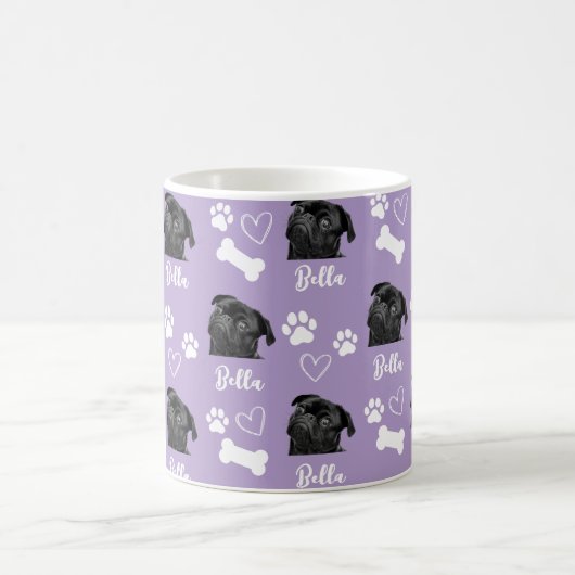 Paarse Custom Love Paw Print Hondenliefhebber Huis Koffiemok (Center)