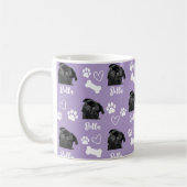 Paarse Custom Love Paw Print Hondenliefhebber Huis Koffiemok (Links)