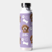 Paarse Custom Love Paw Print Hondenliefhebber Huis Waterfles (Links)