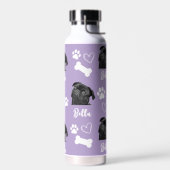 Paarse Custom Love Paw Print Hondenliefhebber Huis Waterfles (Links)