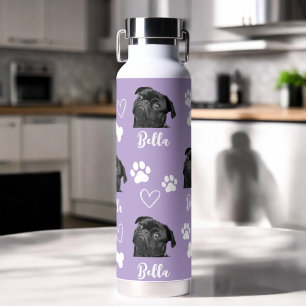 Paarse Custom Love Paw Print Hondenliefhebber Huis Waterfles