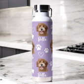 Paarse Custom Love Paw Print Hondenliefhebber Huis Waterfles