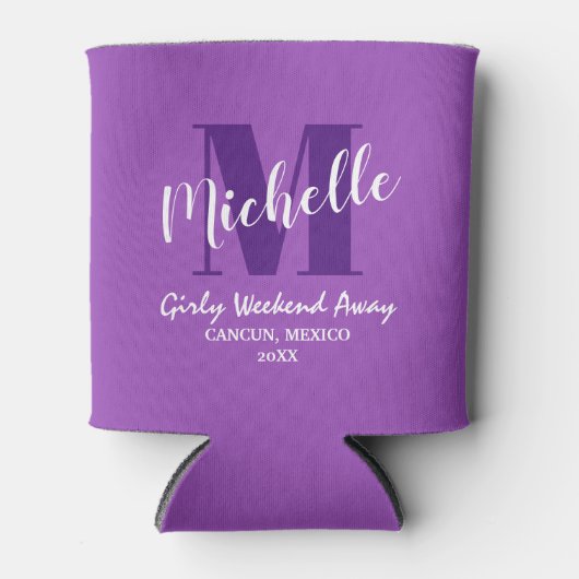 Paarse Custom Meisjes Weekend Getaway Blikjeskoeler (Voorkant)