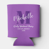 Paarse Custom Meisjes Weekend Getaway Blikjeskoeler (Achterkant)