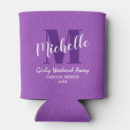 Paarse Custom Meisjes Weekend Getaway Blikjeskoeler (Achterkant)
