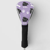 Paarse Custom Pet Dog Foto gepersonaliseerd Golfheadcover (Voorkant)