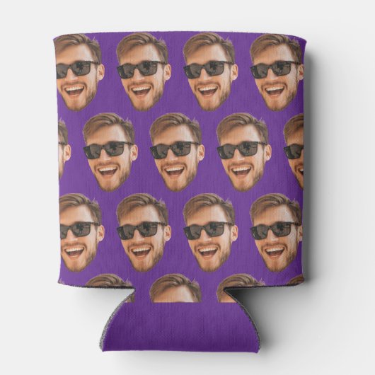 Paarse Custom Photo Party Leveringen met Gezicht Blikjeskoeler (Achterkant)