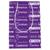 Paarse Custom Typography Collage Verjaardag Medium Cadeauzakje (Voorkant)